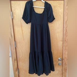 Black Madewell crinkle tie back dress. Never worn